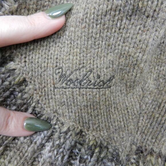Woolrich Lambs Wool Knitted Border Stripe Cardigan Sweater Size S Shawl Collar - Picture 7 of 12
